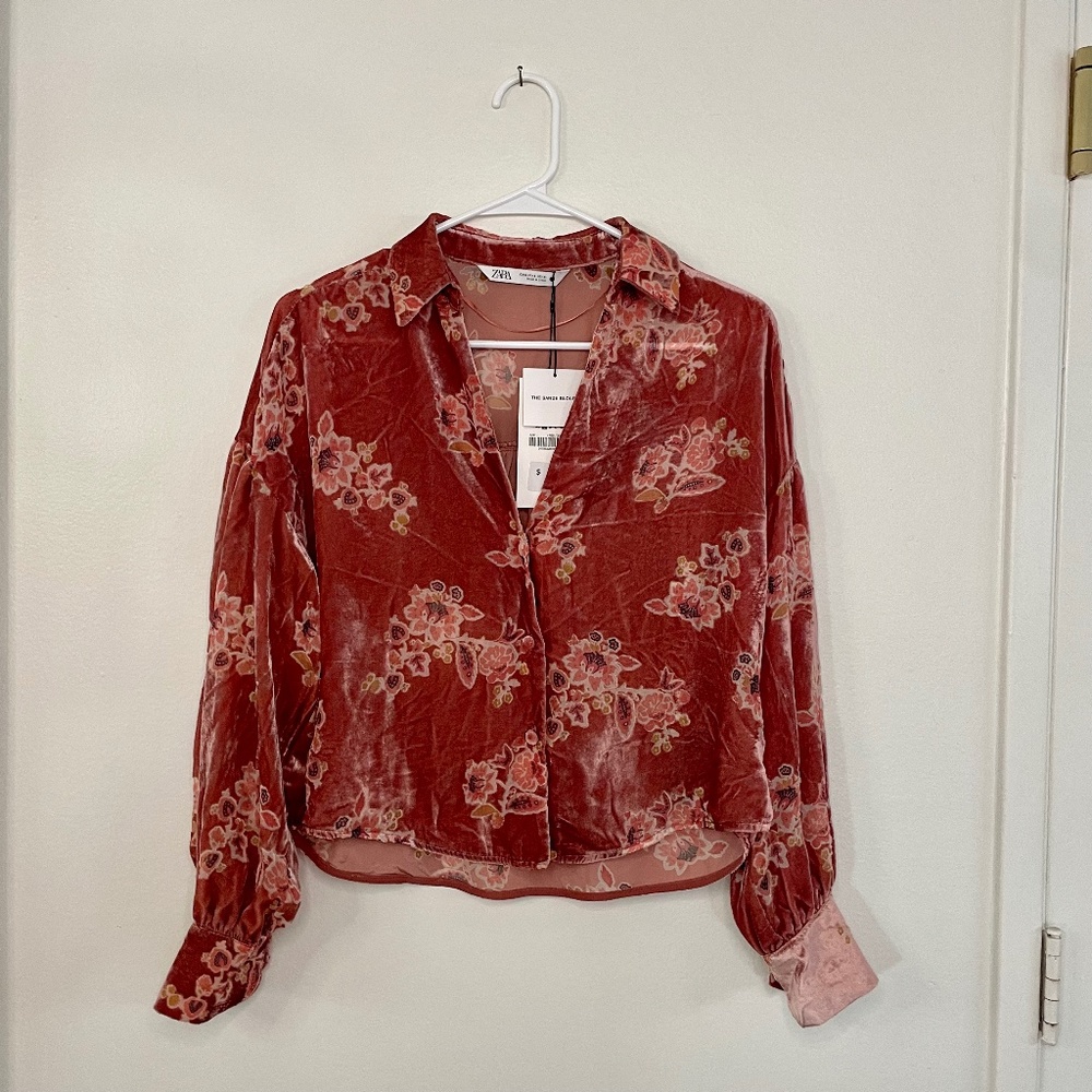 Floral Velvet Zara Blouse